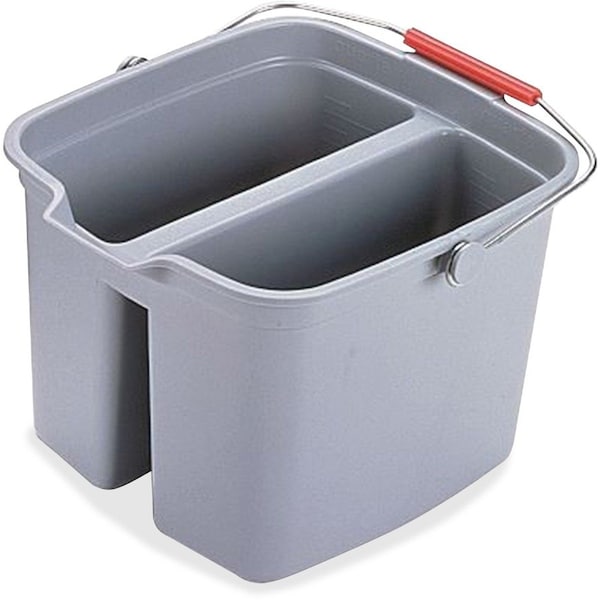Double Pail, 10.1" H, Gray, Plastic
